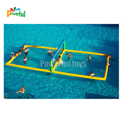 Floating inflatable water volleyball court