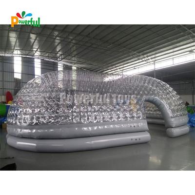 Inflatable clear tent cover for swimming pool in 10x6m size